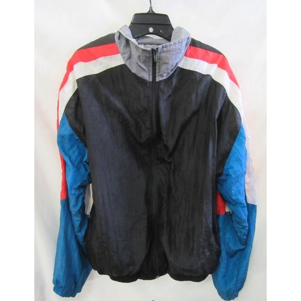 MacGregor Colorblock Track Jacket Nylon Polyester Teal Red White‎ Black M